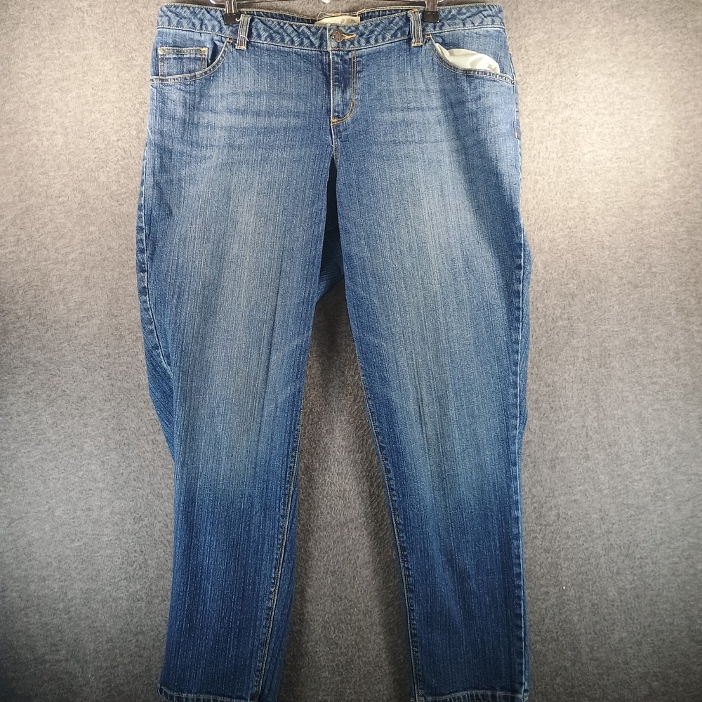 Fashion Bug Women Jeans Size 22W Stretch Denim Straight Leg Medium Wash‎
